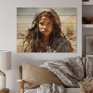 Designart "African Tribes Himba Beauty" African Tribes Print on Natural